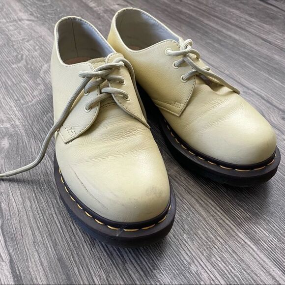 Dr. Martens Shoes 1461 Pastel Yellow Virginia Leather Oxford - Picture 6 of 16